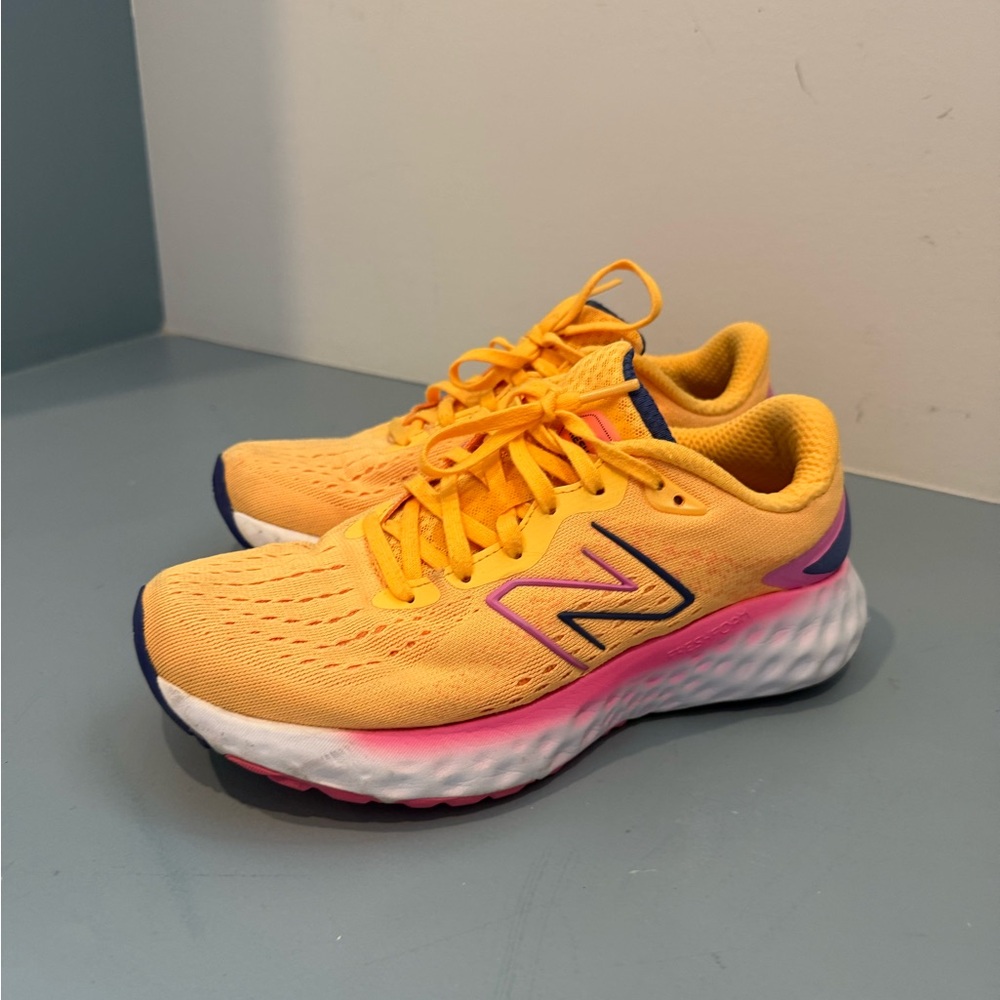 New Balance Yellow and Pink Athletic Shoes Freeform
